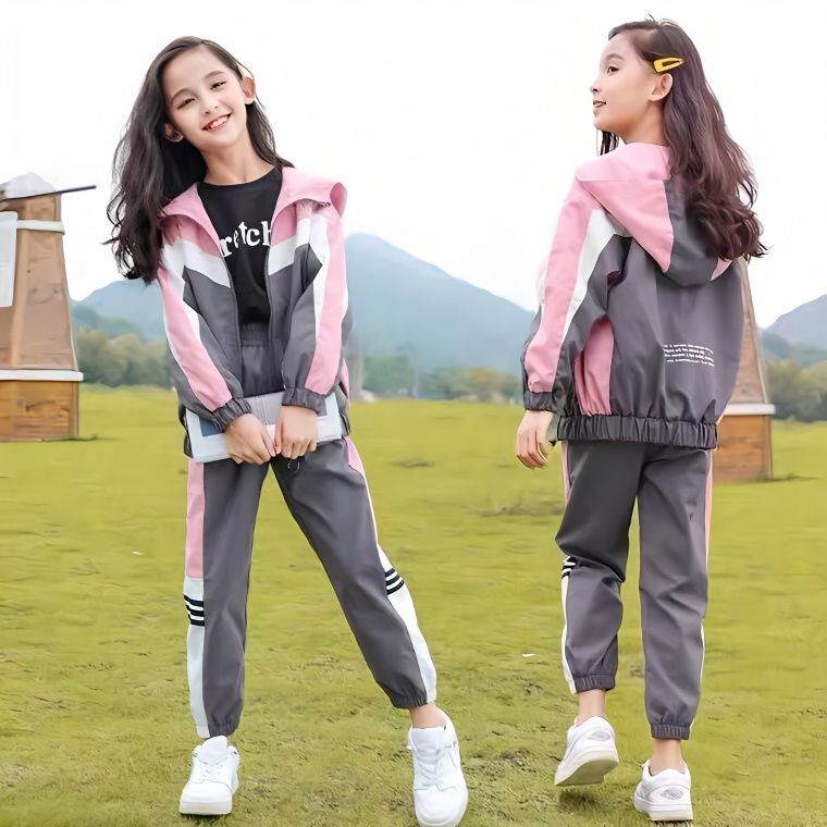 girls‘ spring and autumn fashionable stylish sports suit 2023 new medium and large children girls‘ korean style fashion two-piece suit fashion