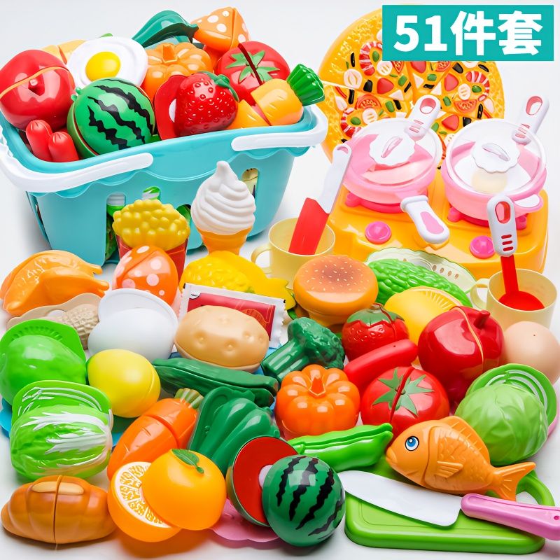 children‘s fruit cutting toy package boy play house vegetable baby can cut kitchen girl cut fruit