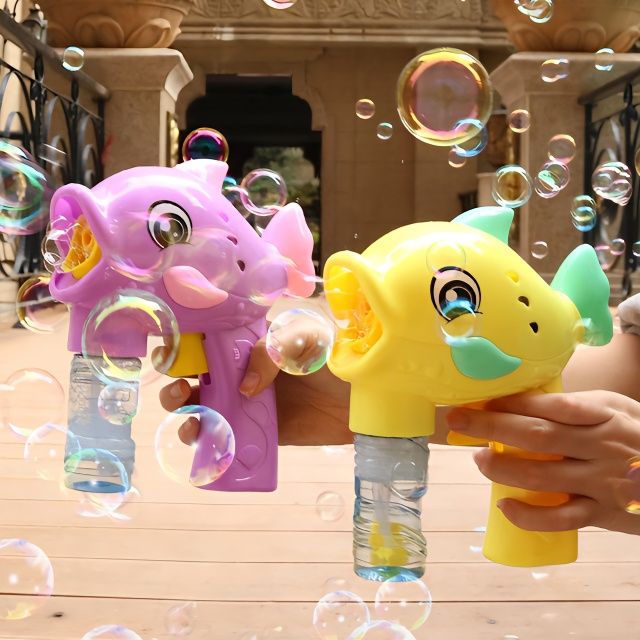 Dolphin Bubble Machine Children's Hand-Held Girl's Heart Ins Internet Celebrity Bubble Gun Blowing Bubble Water Replenisher Baby None