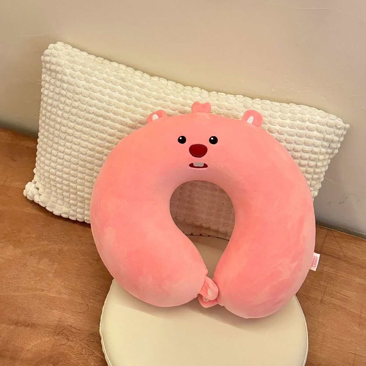 loopy little beaver u-shape pillow memory foam rebound super soft dormitory car neck pillow ruby birthday gift for women