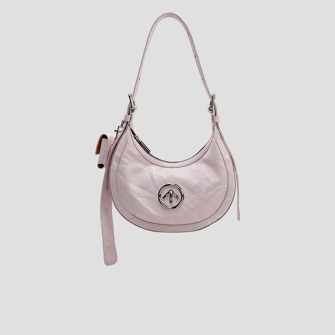 north family bag： le selenodont bag pleated sheepskin leather hobo new moon bag fashion shoulder crossbody underarm bag