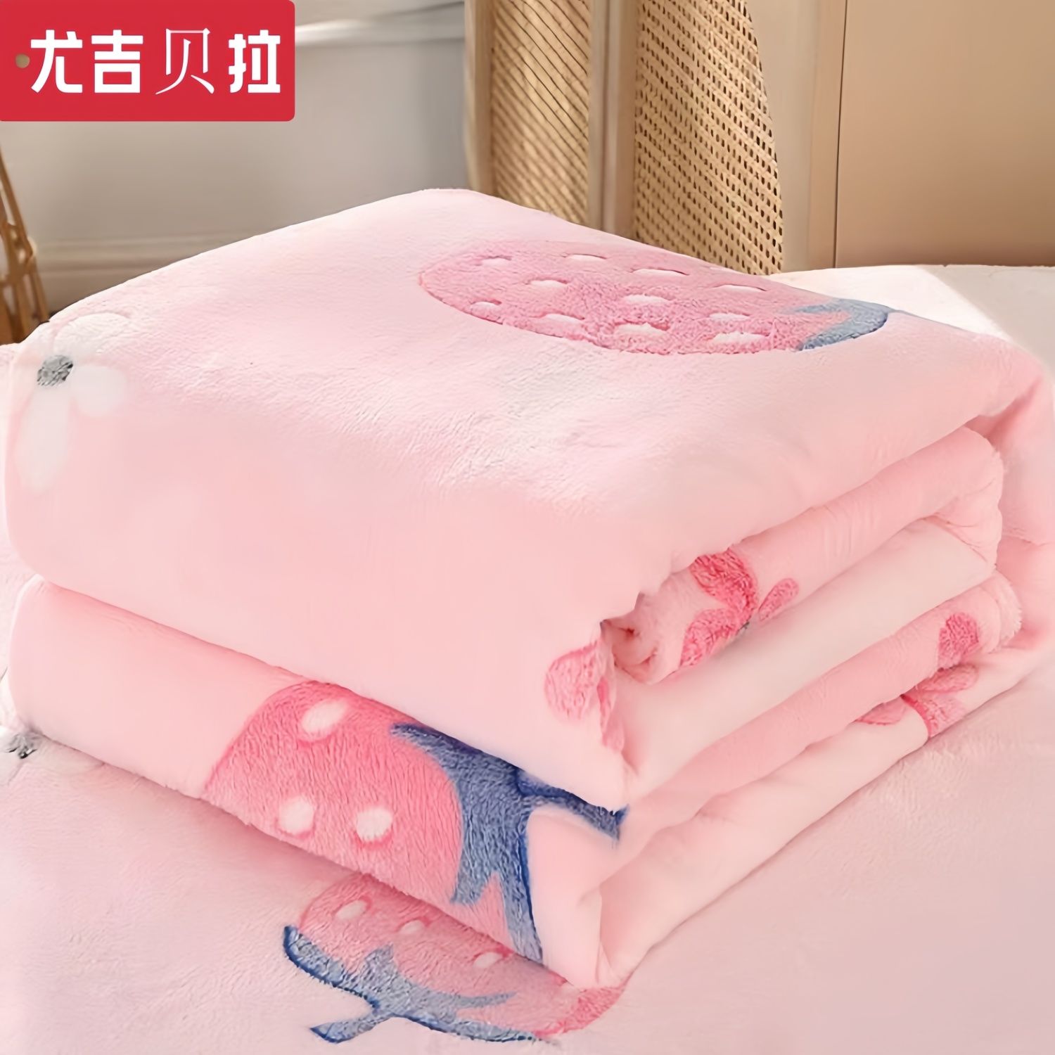 [skin-friendly super soft flannel casual blanket] nap blanket fleece-lined summer self-heating woolen blanket bed sheet double linen