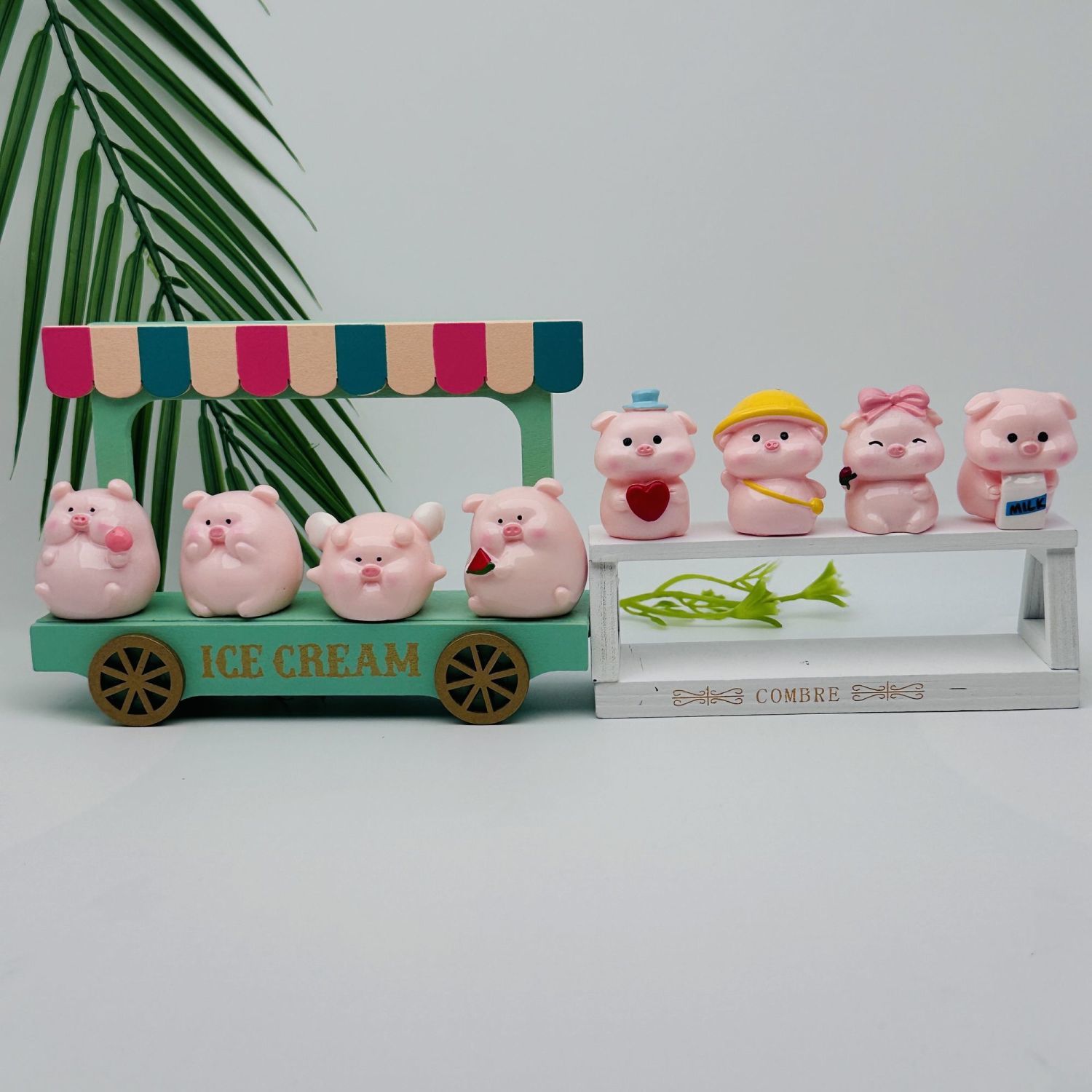 [wish + match-up] internet hot solid color cartoon pig cans fruit baby resin cartoon ornament