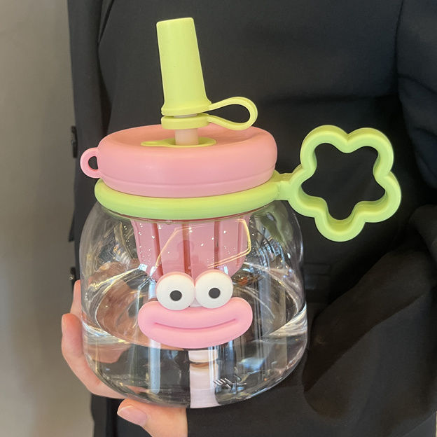 2024 new good-looking large capacity ice cream cup female with handle household straws water cup tea summer kettle