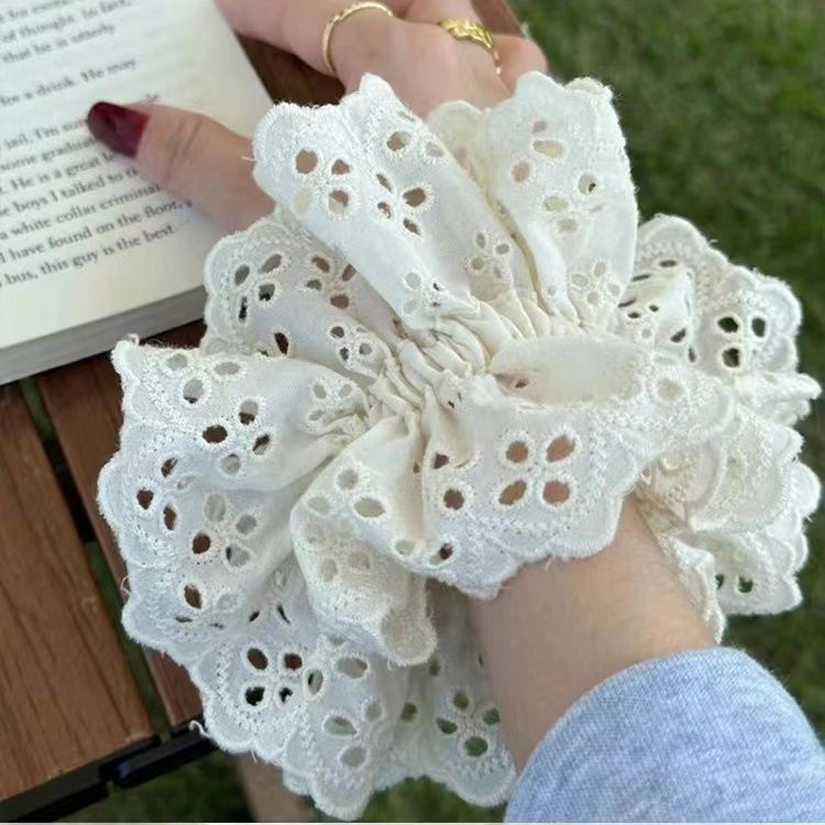 spring and summer new style headband high-looking british college plaid hair band western style french student lace large intestine hair rope