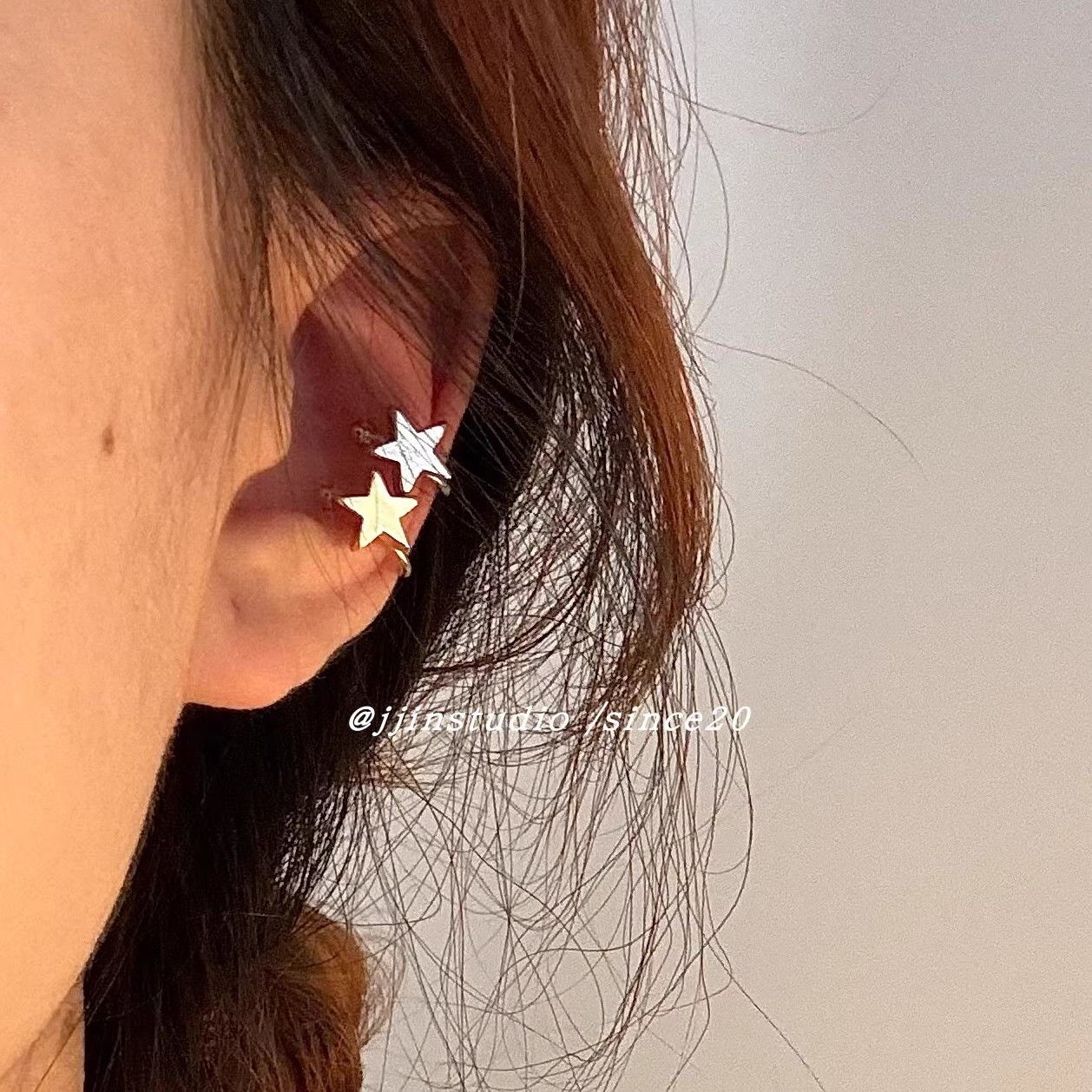 ins niche design cool style minimalist xingx ear clip daily twin all-match three-dimensional ear clip adjustable