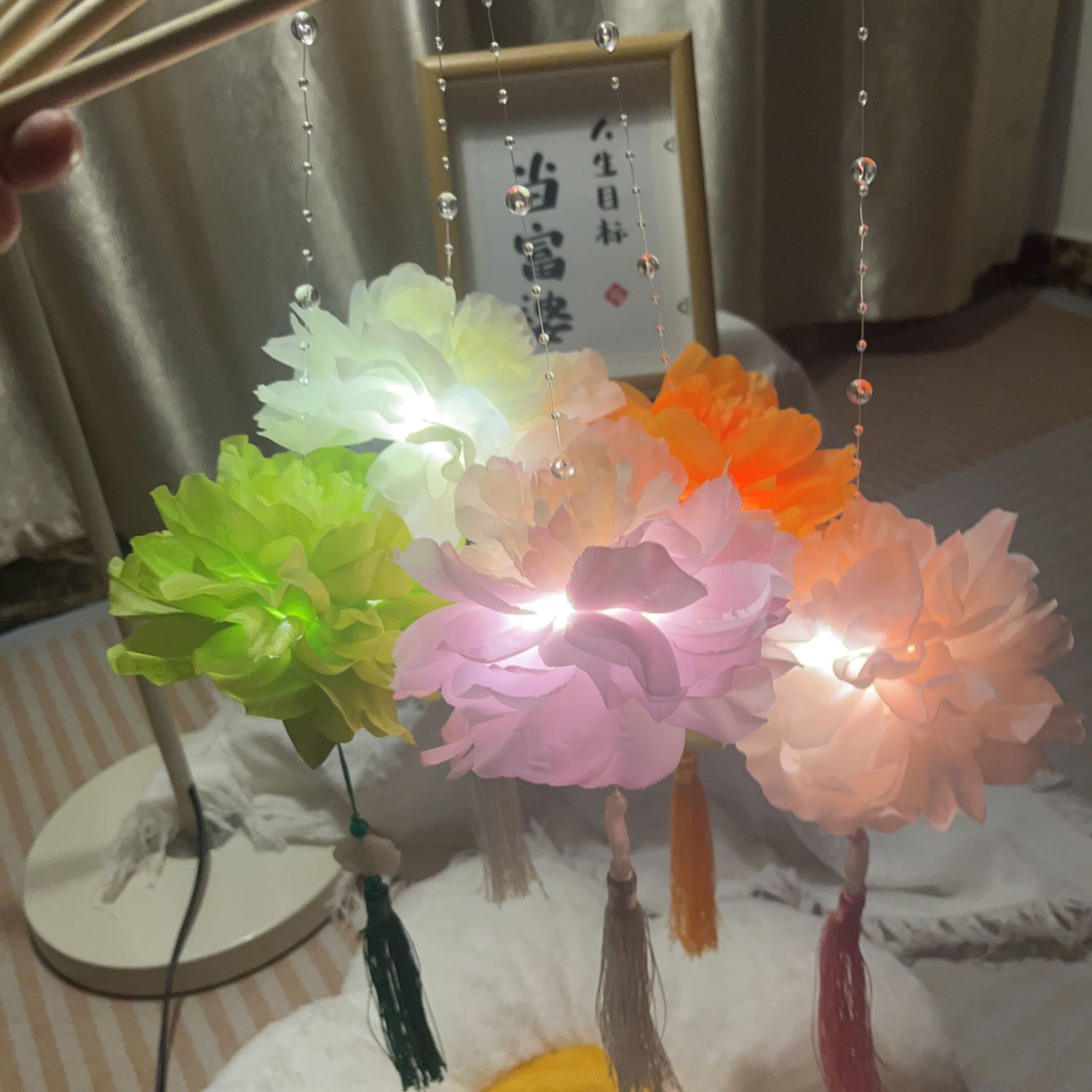 new luminous portable festive lantern lotus festive lantern cage finished hanfu photo props night market stall wholesale