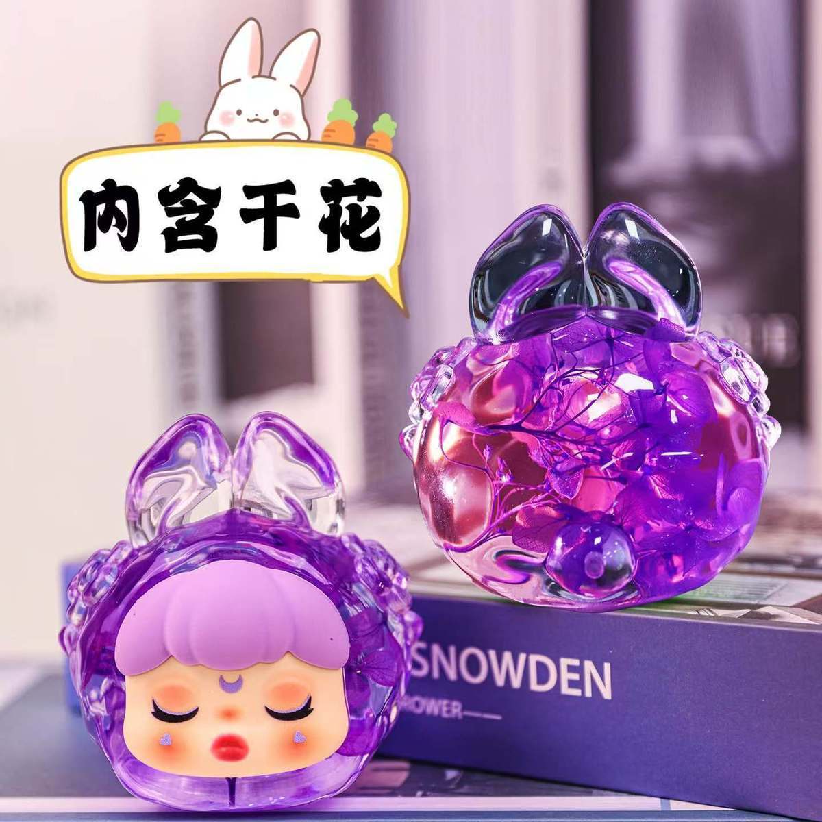 [tik tok live stream hot sale] cute big mac 8.8 dried flower dream rabbit mengmeng bunny creative handmade diy ornaments