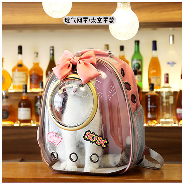 bag pet bag  cute space capsule backpack cross-body portable transparent  out portable pet bag pet bag