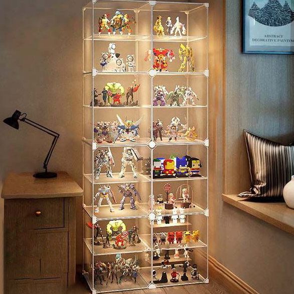 hand-made display cabinet lego building blocks transparent assembled storage cabinet household small toys dustproof model display shelf