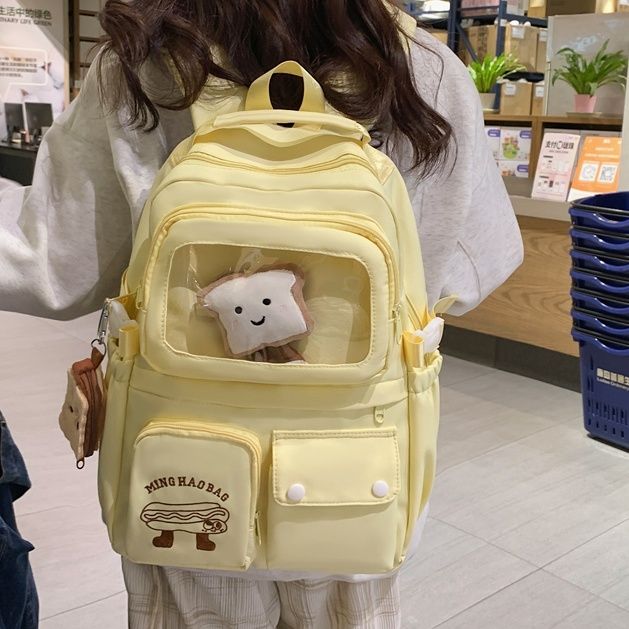 schoolbag niche design high-looking japanese cute food schoolbag large capacity backpack for junior and senior high school students