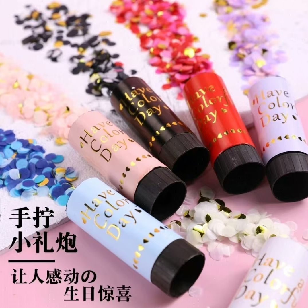 birthday party spraying decoration canister fireworks tube small fireworks display wedding hand-held salute push le cai flower sprinkling flowers wedding supplies