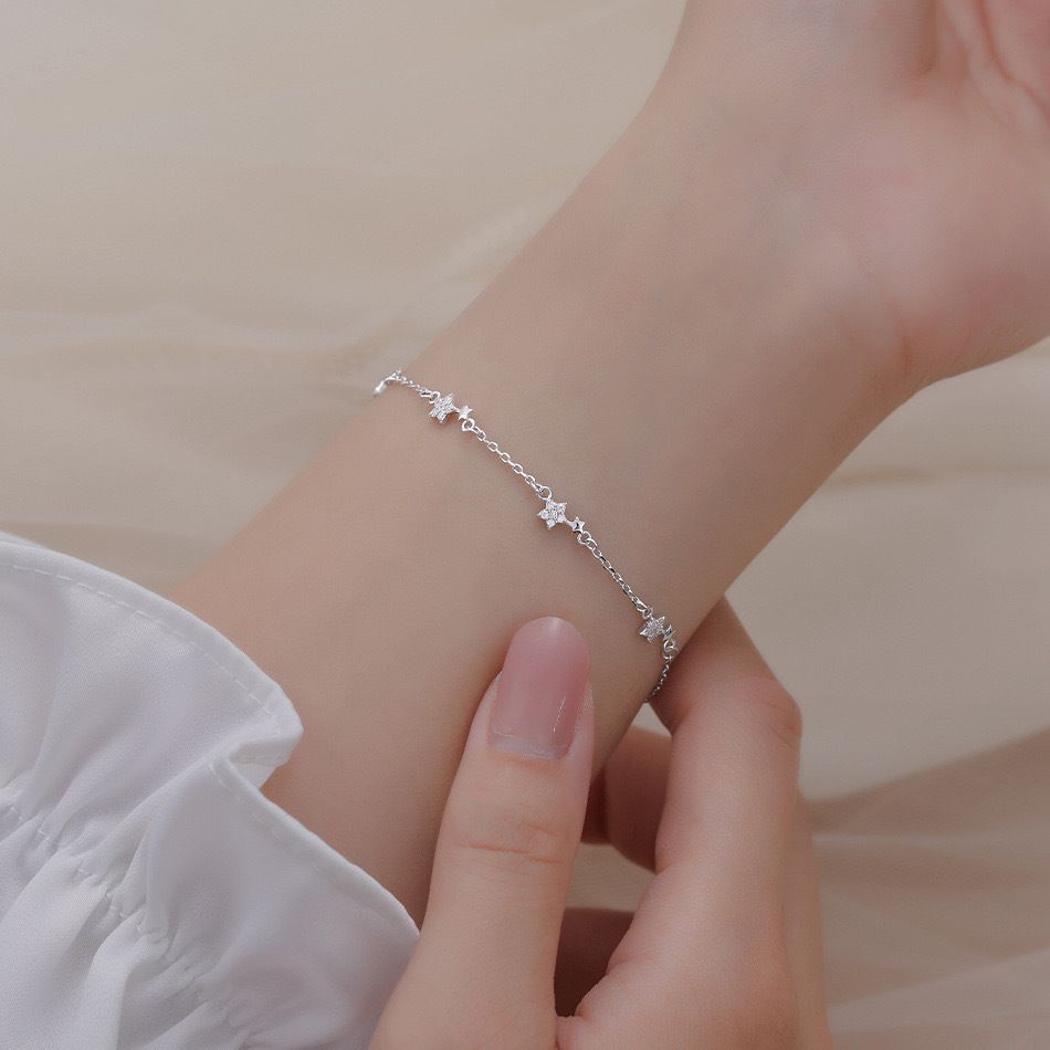 s925 sterling silver xingx bracelet female light luxury minority cold and clear sweet all-matching bracelet girlfriends‘ gift girlfriend birthday present