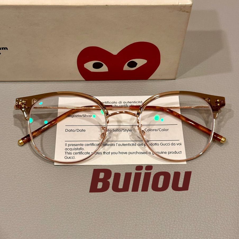 xiaohongshu cold tawny gold ultra-light half myopia glasses female sophisticated math student male face slimming face without makeup gadget