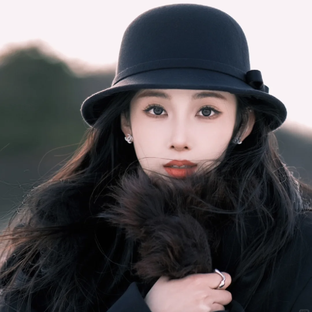 miss liu yang ~ french hepburn style elegant wool bucket hat women‘s autumn and winter retro gold style top hat