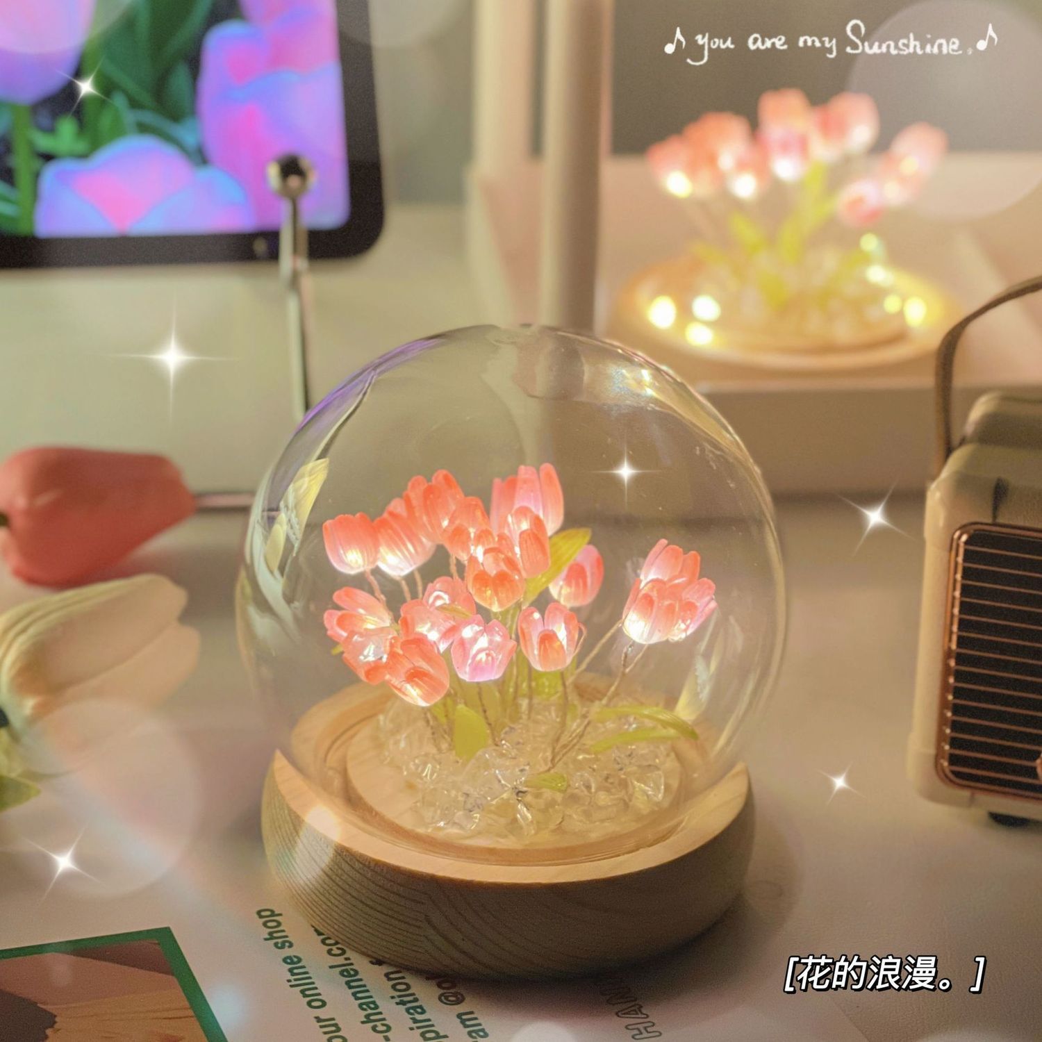 children‘s day tulip small night lamp diy material package handmade bouquet birthday gift for girls girlfriends high sense