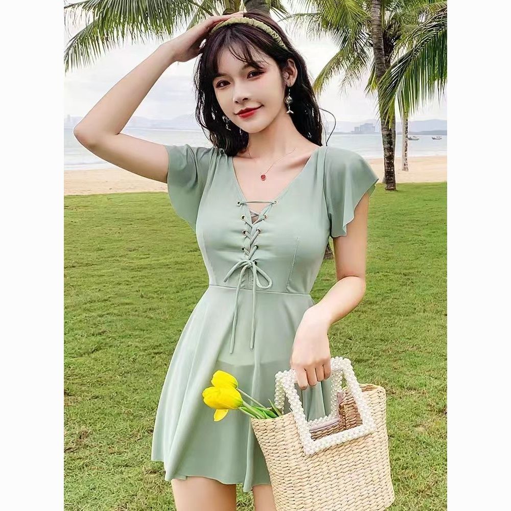 new swimsuit female summer covering belly thin conservative fairy style ins super fairy internet celebrity pure desire style hot spring vacation swimsuit