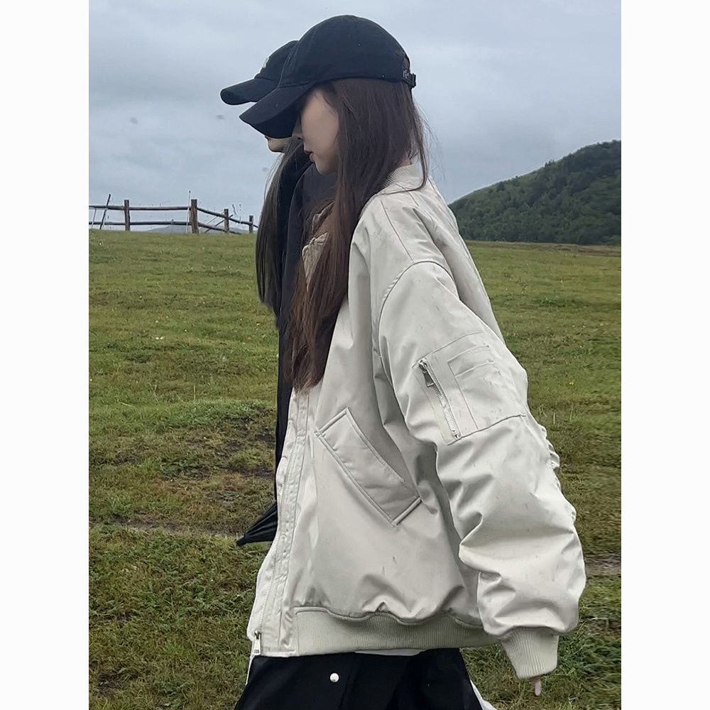 2023 new winter american flying baseball cotton-padded jacket female korean style puffer jacket cotton-padded jacket cotton clothes oversize tide