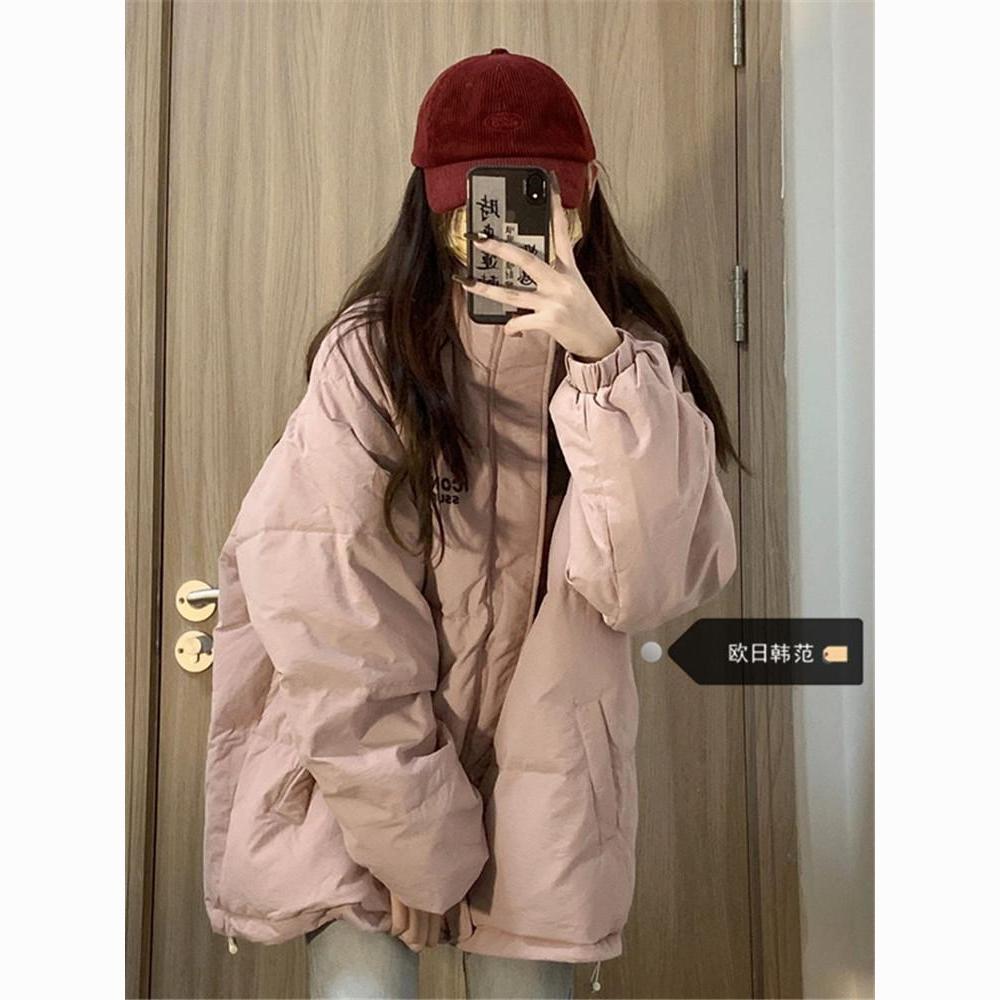 plus size design hong kong style cotton-padded coat for women winter 2024 new student loose thick bread coat cotton-padded coat