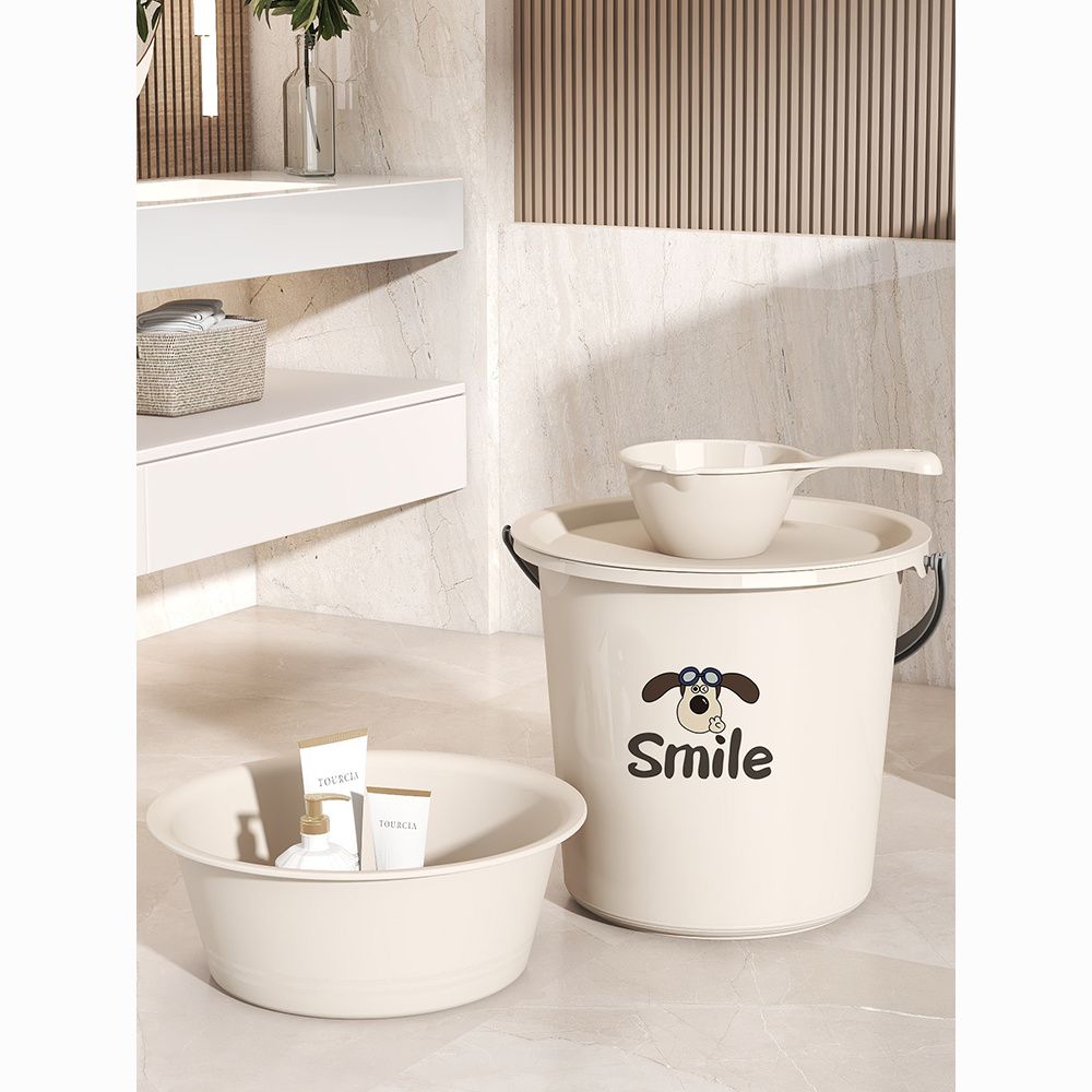 portable bucket washbasin with lid thickened home large capacity student dormitory multi-functional bath dolly tub water storage tank