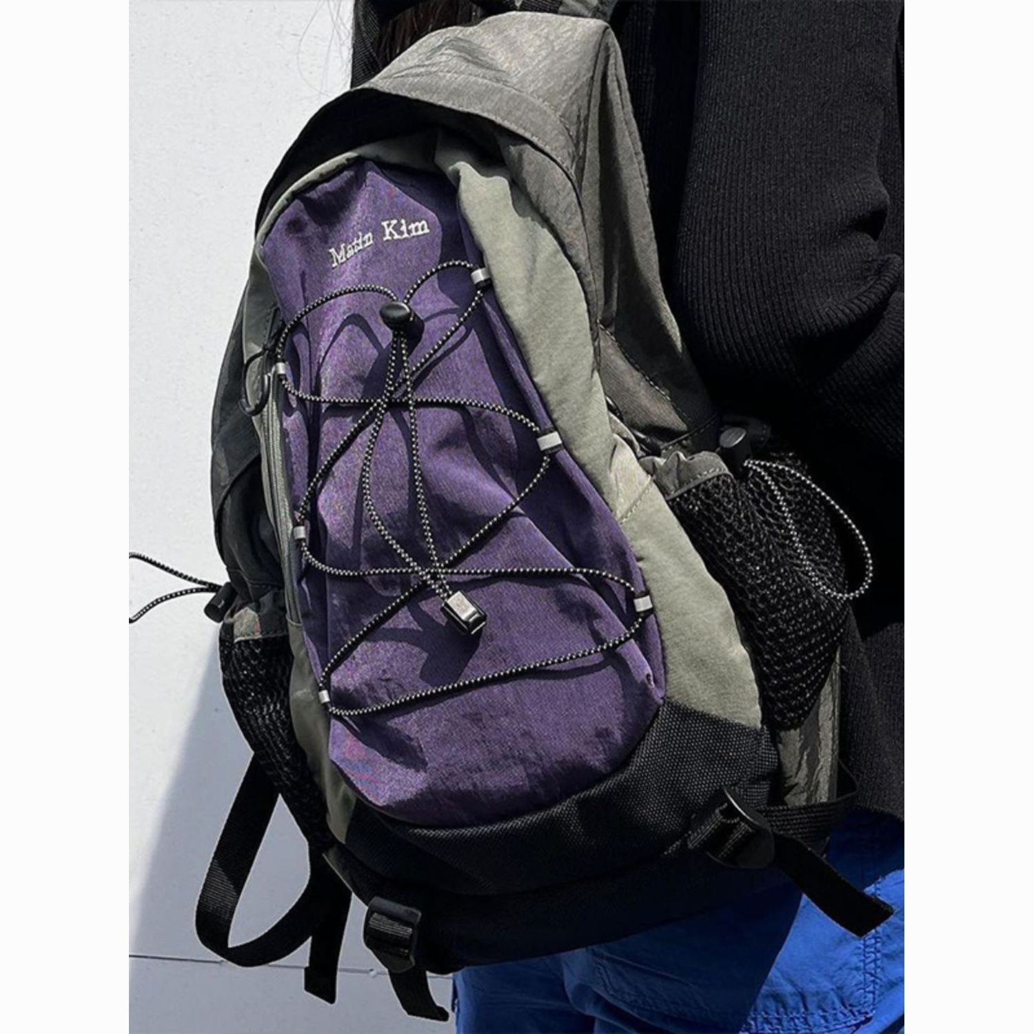 south korea trendy matin hiking travel & outdoor backpack waterproof mountaineering drawstring backpack casual backpack for men and women