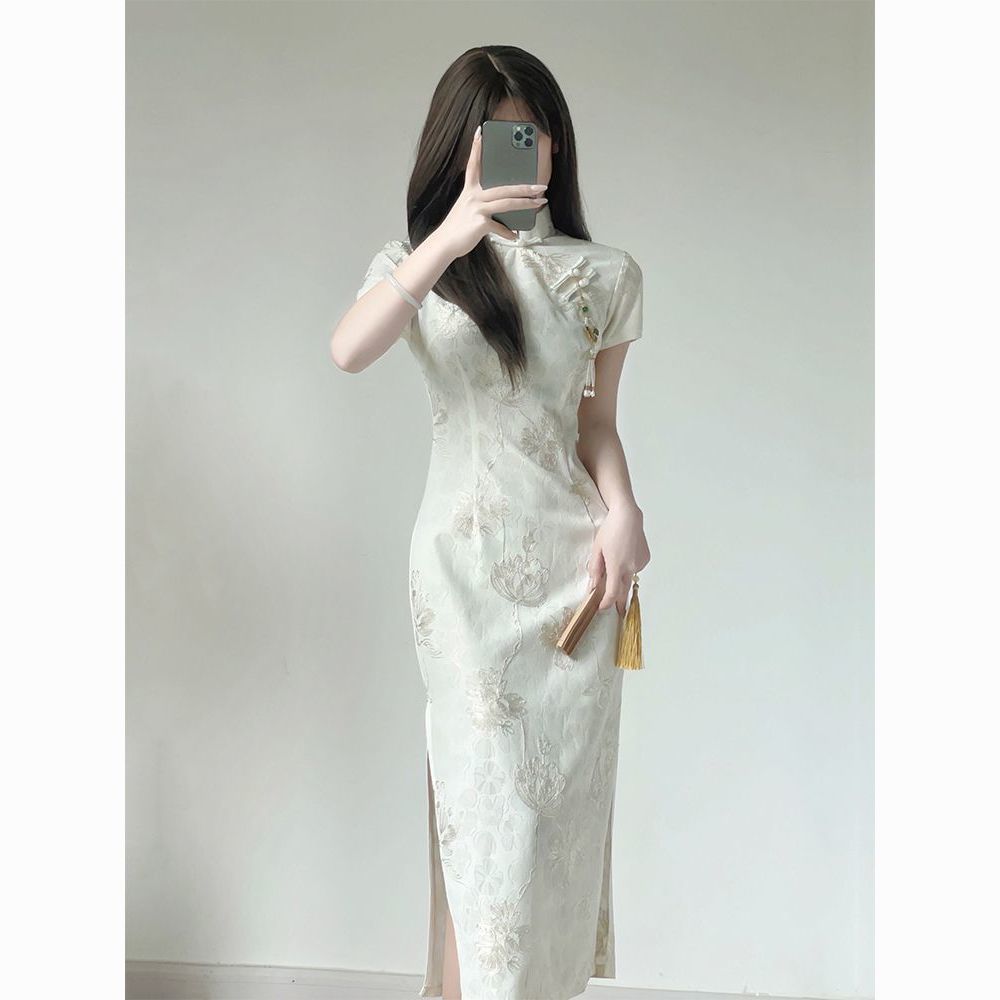 cheongsam republic of china style big lady 2024 new improved dress high-end temperament young girl new chinese style