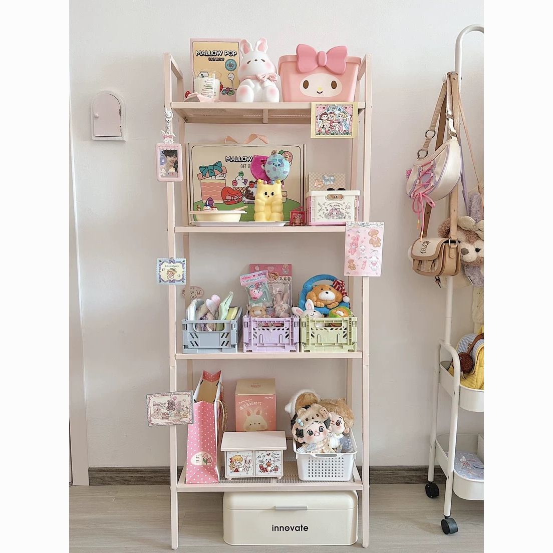 ins style shelf bedroom cosmetic storage rack living room storage rack toys holder snacks sundries rack pink