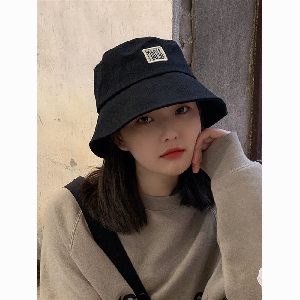 black fisherman cap female japanese style stick a cloth cap ins style sun-proof face cover sun-proof summer all-matching fisherman hat couple