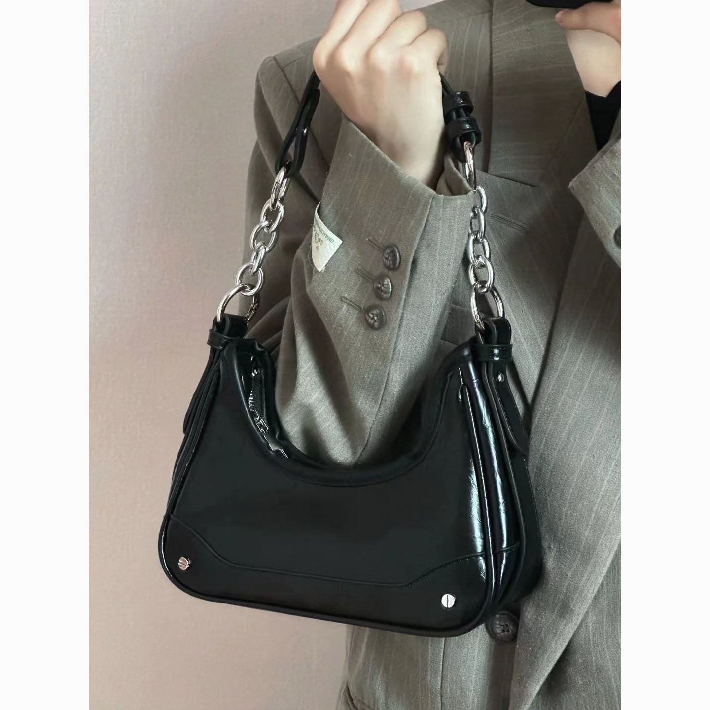 women‘s bag 2024 new niche portable chain baguette underarm bag high sense all-match commute shoulder...