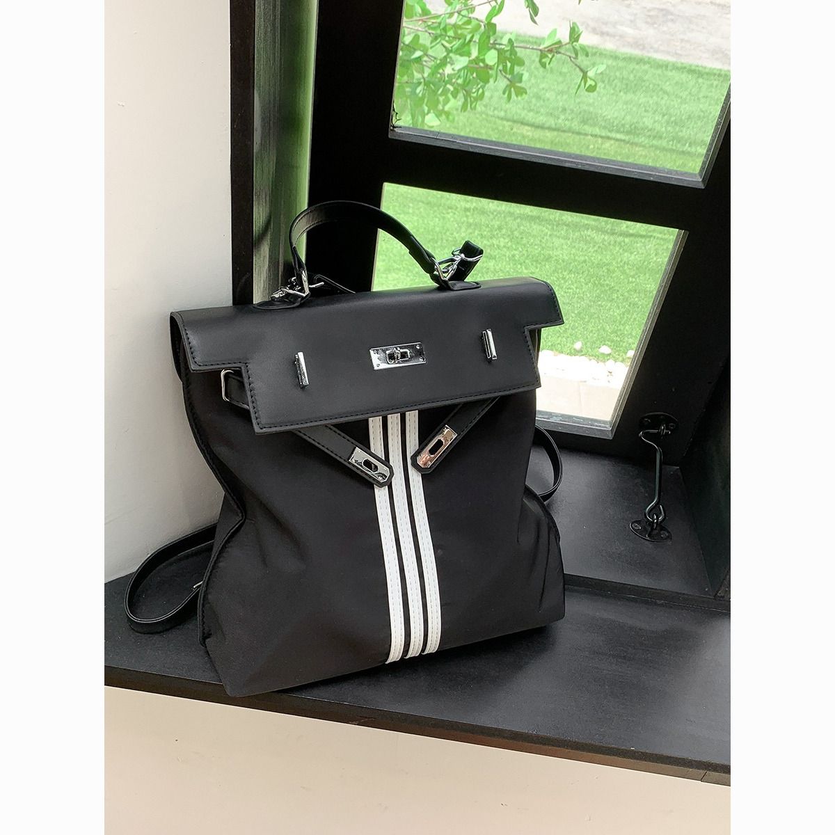 korean ins nylon backpack college students class commuter hand-carrying bag fashion all-match shoulder messenger bag