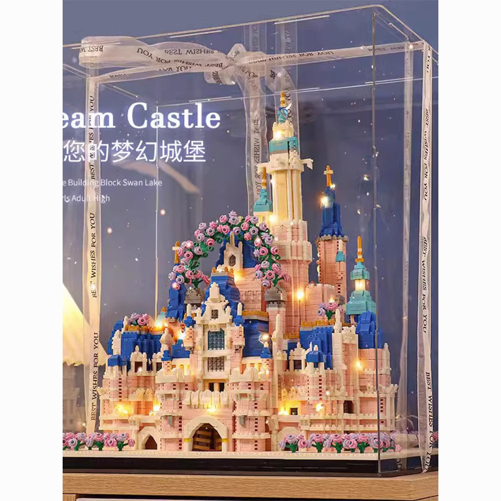 Compatible with Lego Preserved Fresh Flower Rose Building Blocks Disney Castle Girl Series Difficult Small Particles Valentine's Day