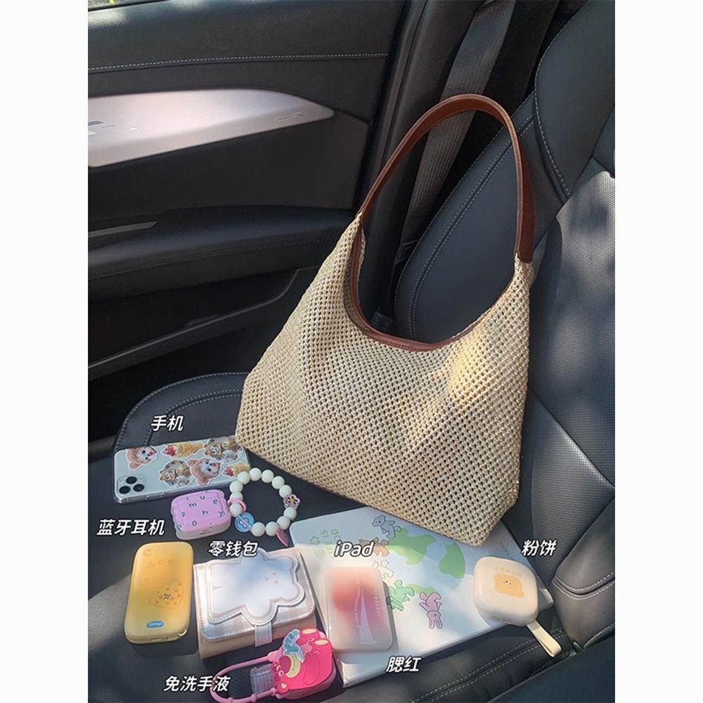 women‘s bag new 2023 summer french joker niche popular this year hand-carrying knitting women‘s bag underarm straw bag