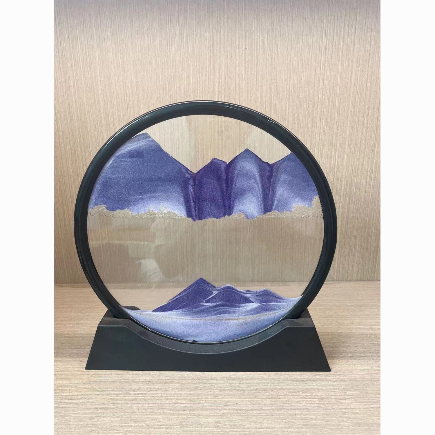 Creative 3D Quicksand Painting Decoration round Time Hourglass Table Decorations Boys and Girls Gift 3D Stereograph