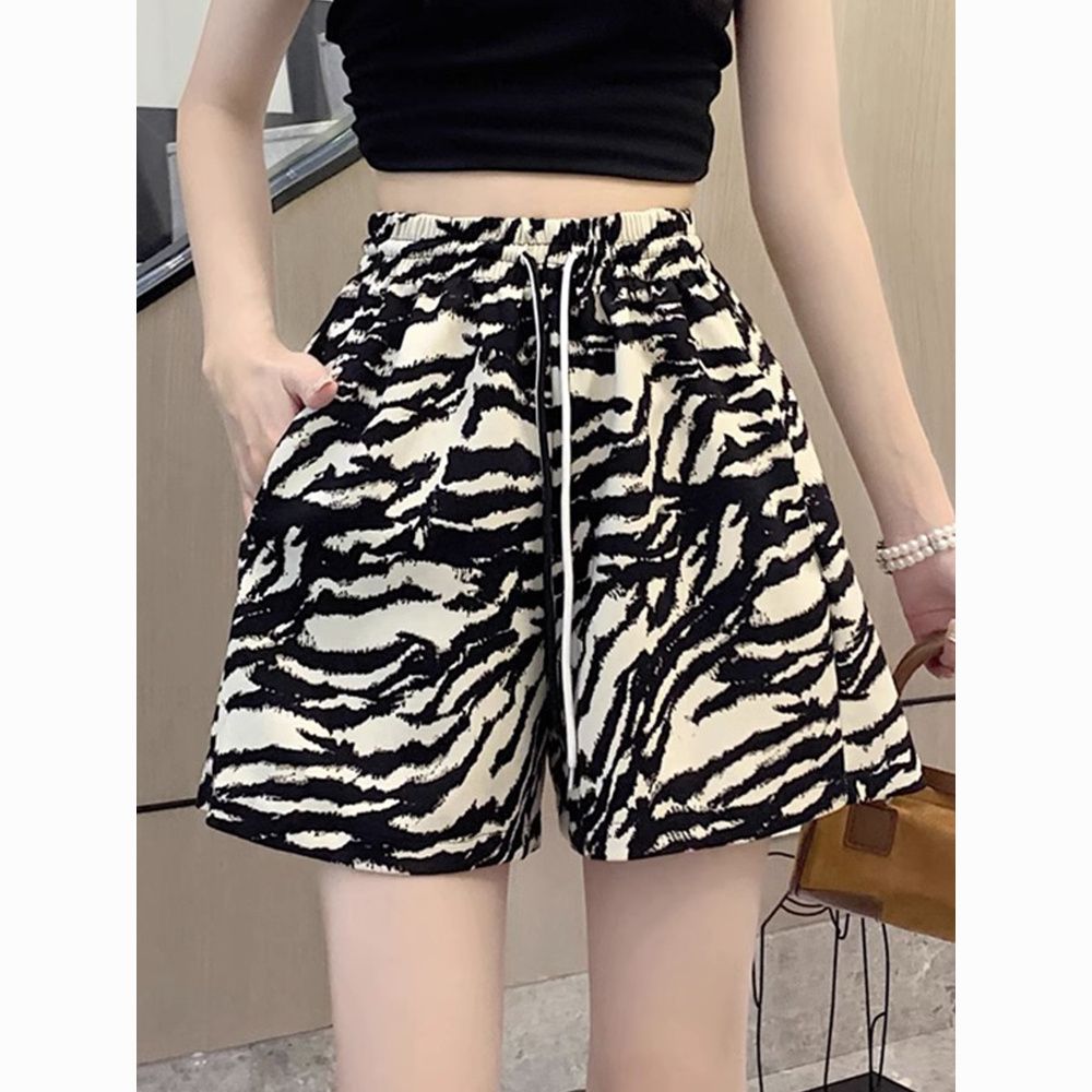 ice silk wide-leg pants skirt shorts women‘s summer thin loose slimming plus size high waist yoga hot pants exercise skort