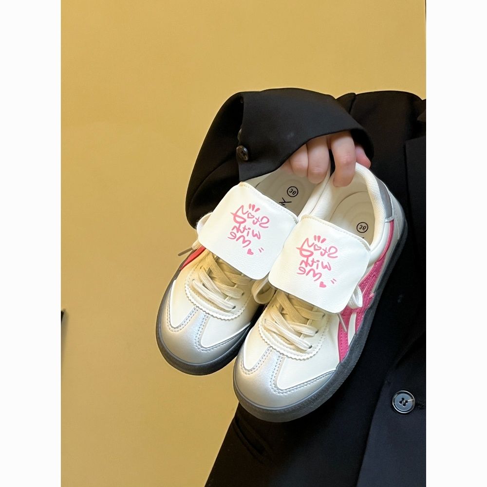 lin xiansan cream dexun puff shoes female student all-matching niche casual flat sneakers 2023 new