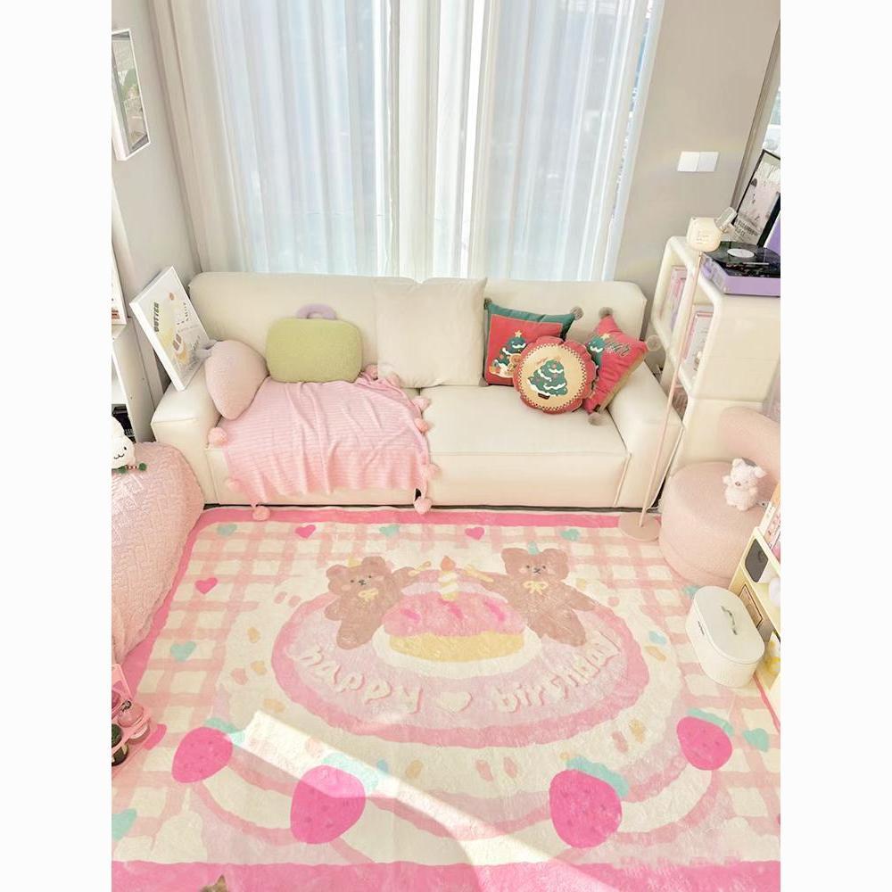 little bear girl carpet living room ins style sofa and tea table cute girl bedside blanket home room bedroom floor mat