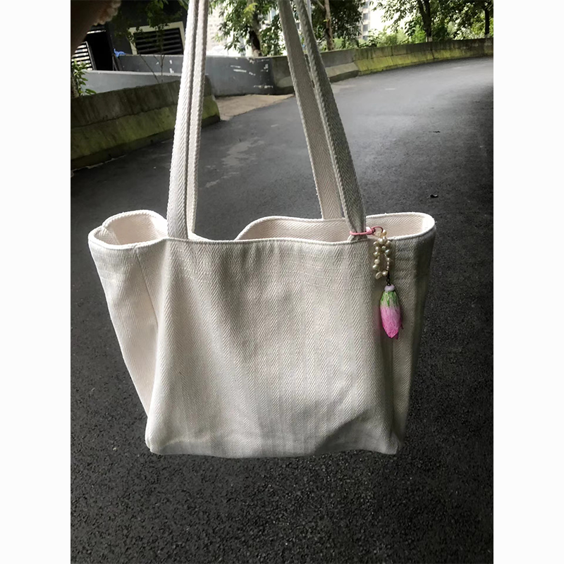 original large capacity yoga bag solid color commute canvas college students bag shopping bag simple literary shoulder bag women