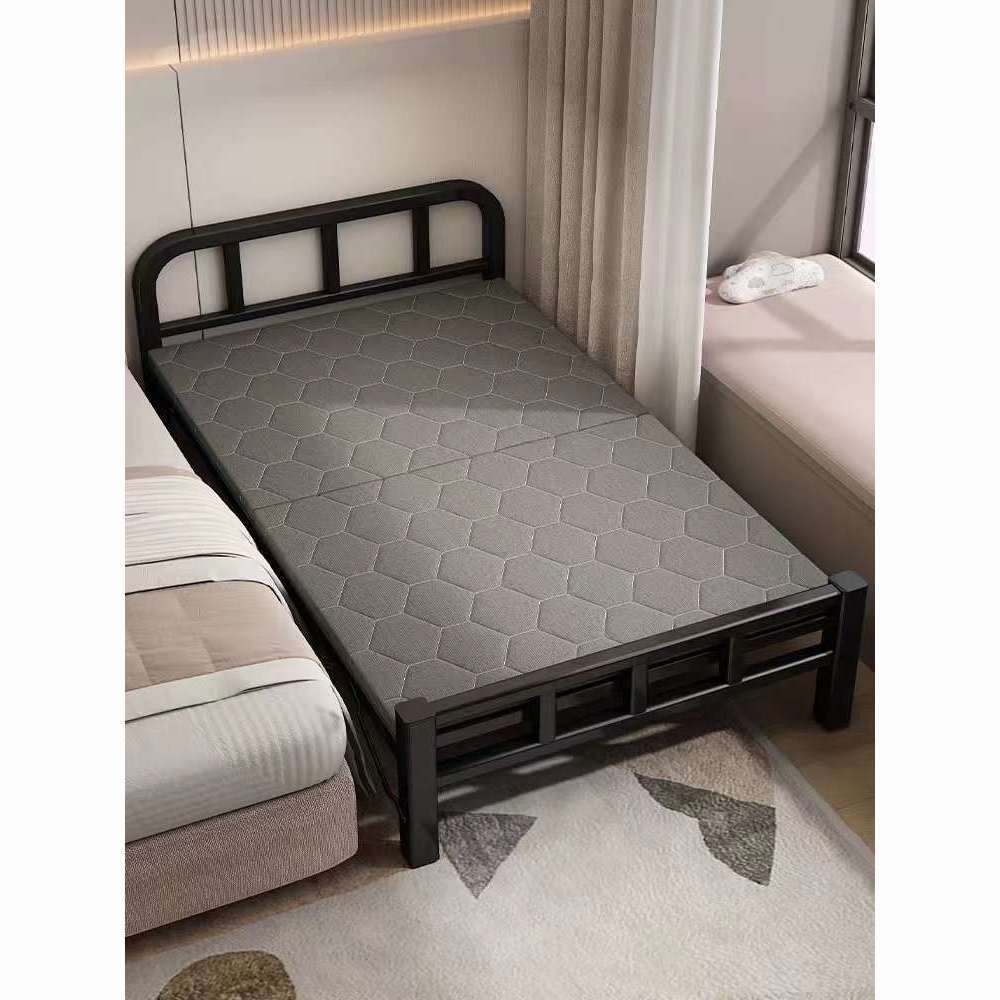 folding bed single household simple bed office siesta appliance camp bed dormitory lunch break small bed adult iron bed