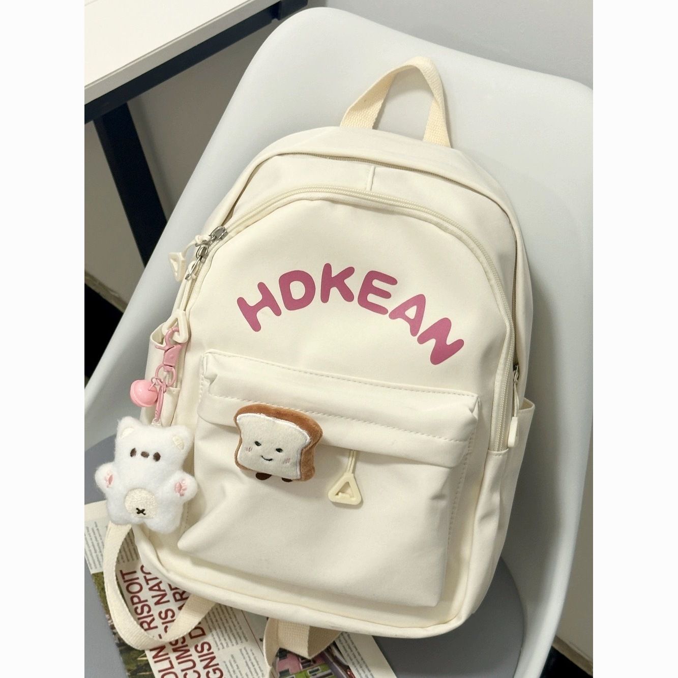 2024ins style soft girl cute girl backpack small college student lightweight mummy bag backpack small schoolbag female