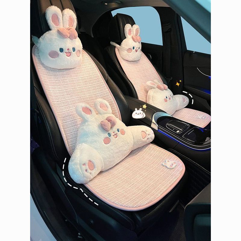 car seat cushion universal four seasons seat cover half pack linen goddess online influencer cute summer small waist cotton linen cushion