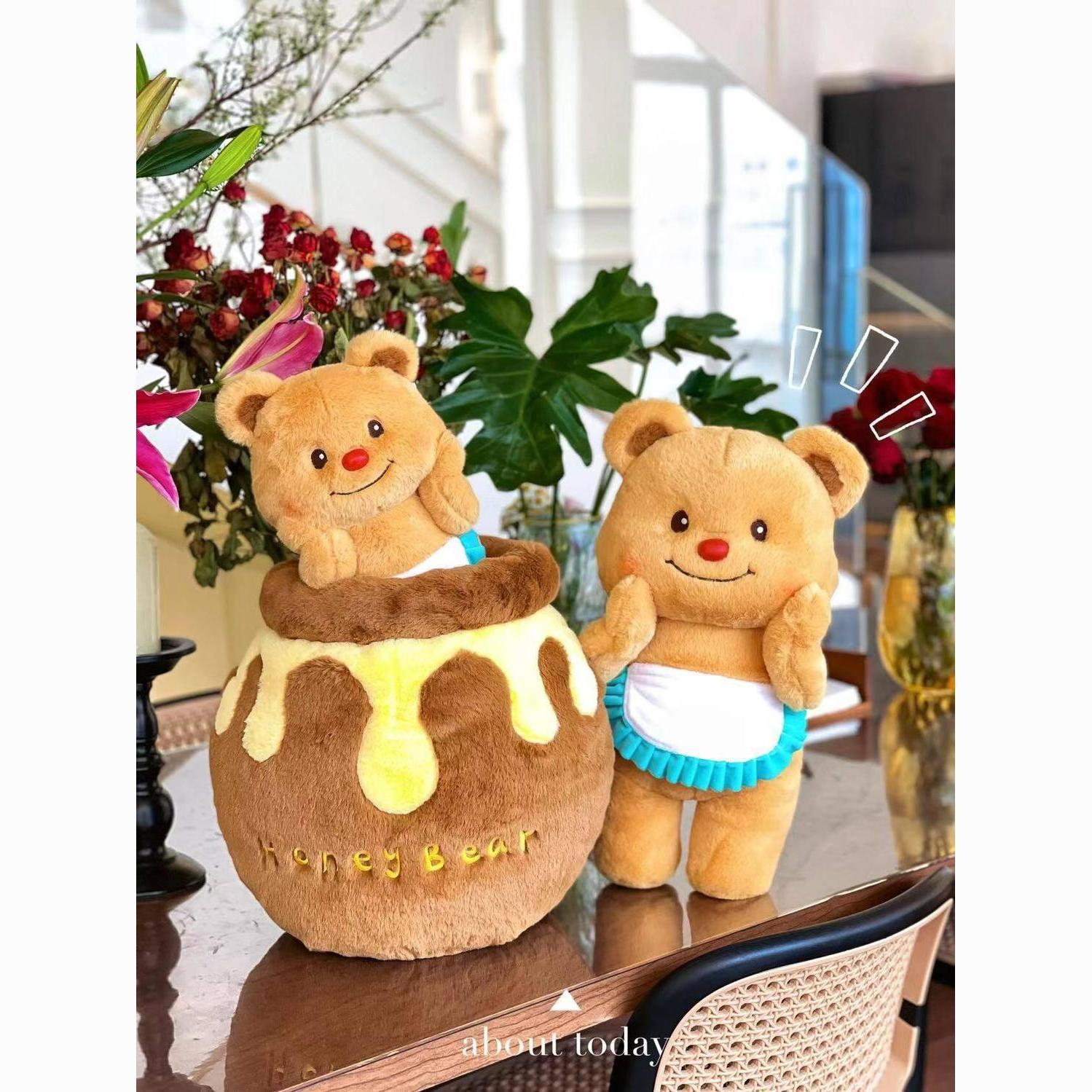 tiktok in stock honey jar butter bear doll plush doll magnetic creative valentine‘s day birthday gift for women