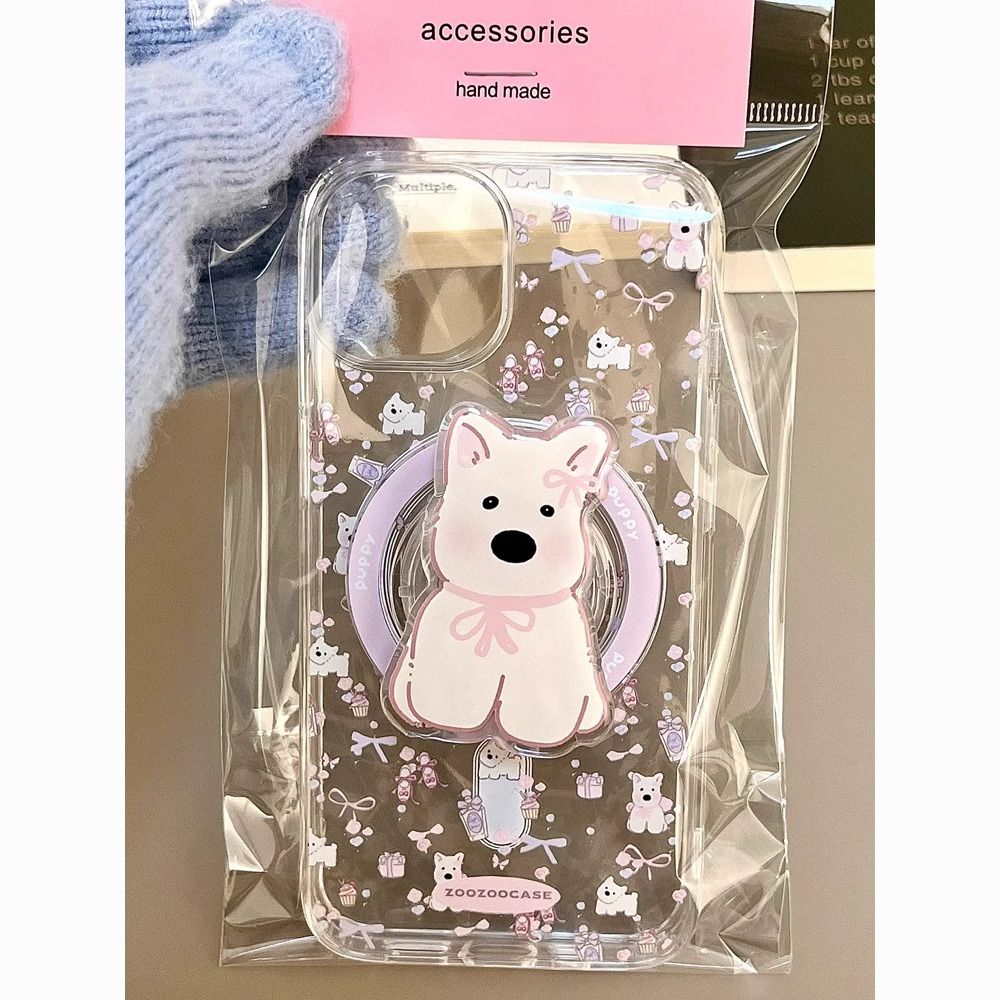 west highland puppy apple 15/14promax13 magnetic bracket phone case female 78 plusiphone12/11