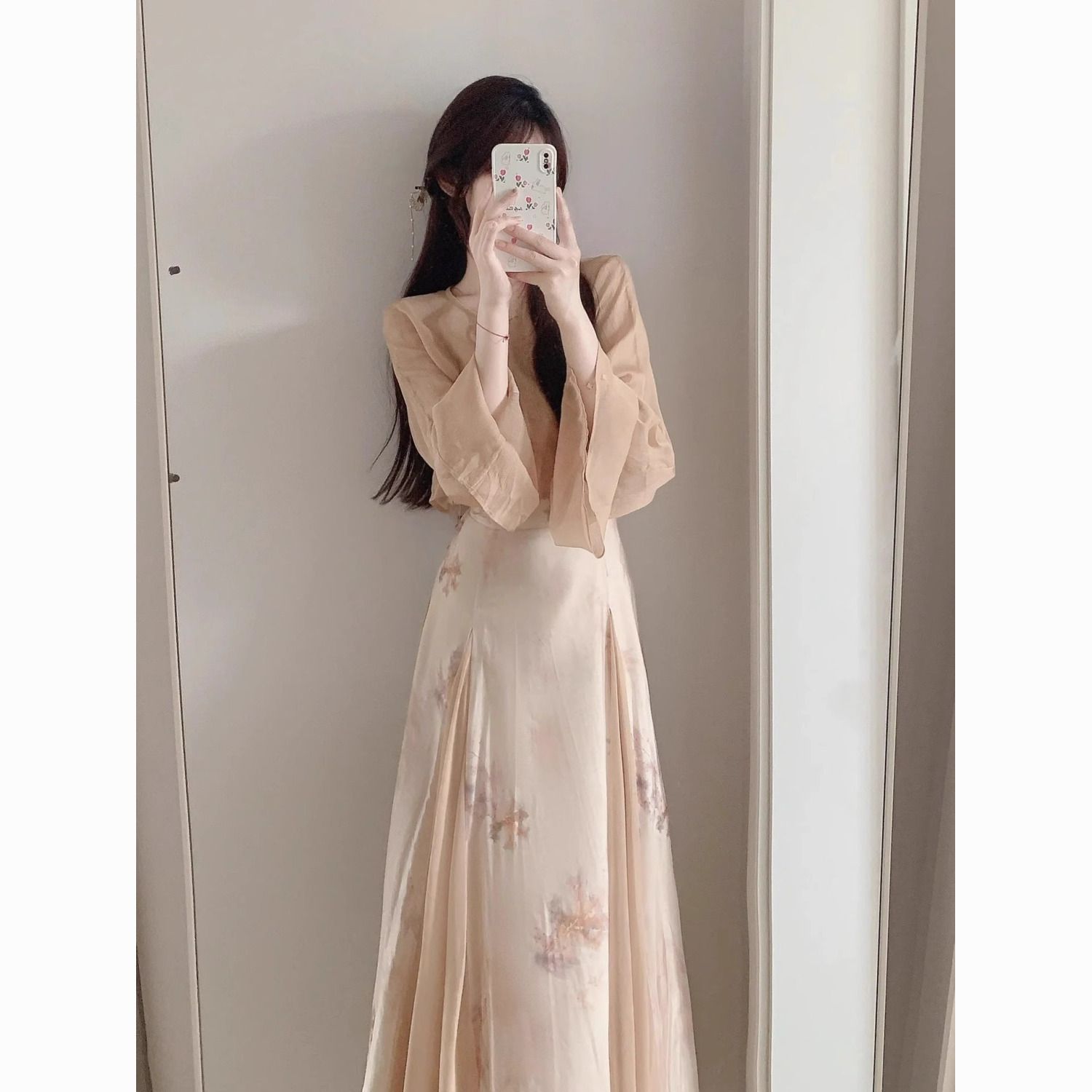 new chinese style national style zen women‘s clothes early spring suit small high sense temperament camisole dress two-piece suit