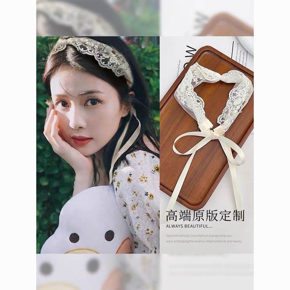 wht same pastoral style lace hair band french fairy tie-up hair hair rope hairware 2024 new high-end