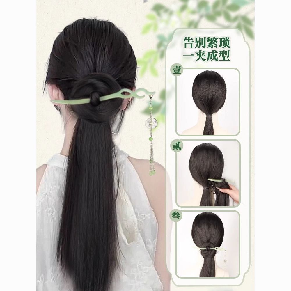 bun ponytail female new chinese style antique hair accessories hairpin balls ponytail grip one han chinese clothing cheongsam ponytail braid