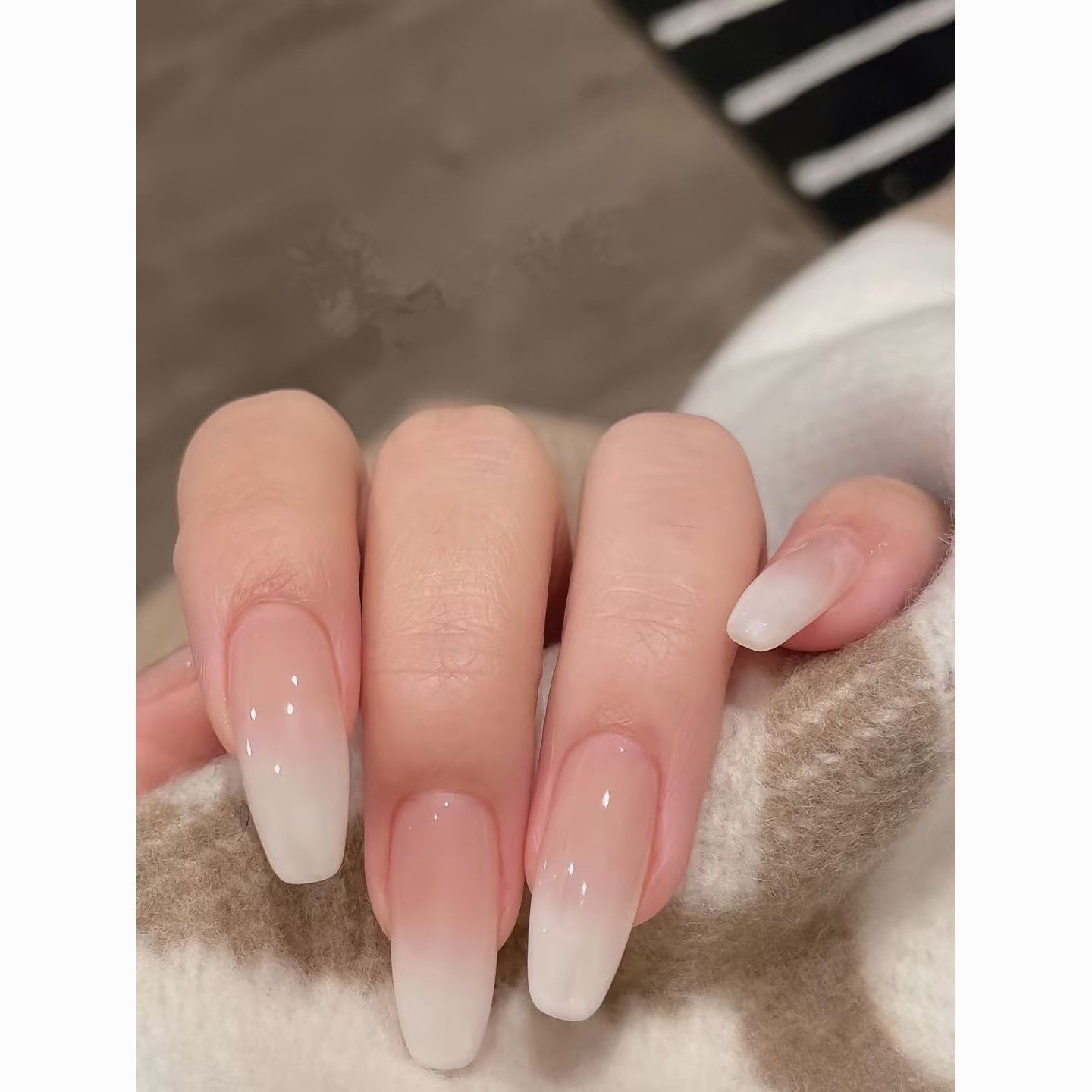 [pure desire gradient] handmade custom finished nail beauty wear nail nude color nude color gradient nail patch [15