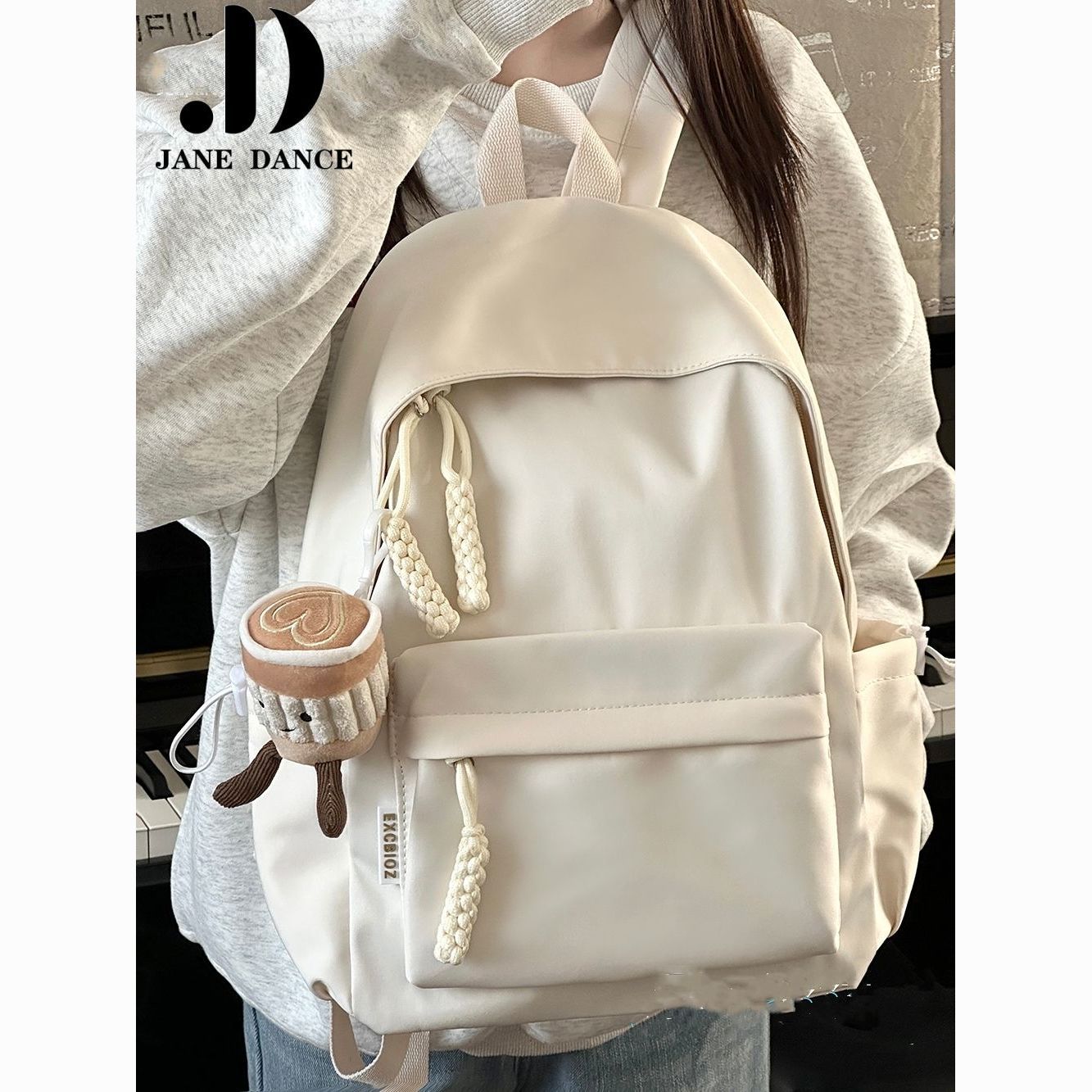 japanese ins campus leisure solid color schoolbag simple all-matching and lightweight backpack high school and college student backpack