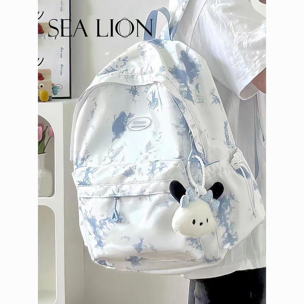 tie-dyed japanese ins style schoolbag female simple high-grade high school student college students‘ backpack