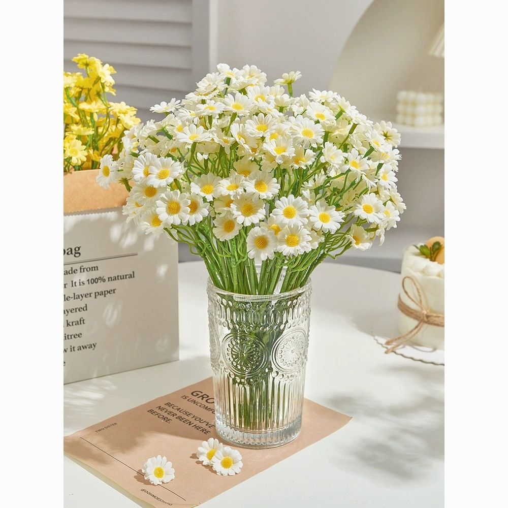 chamomile daisy fake/artificial flower living room furnishings dining table floriculture decorative bouquet photo fresh decoration props