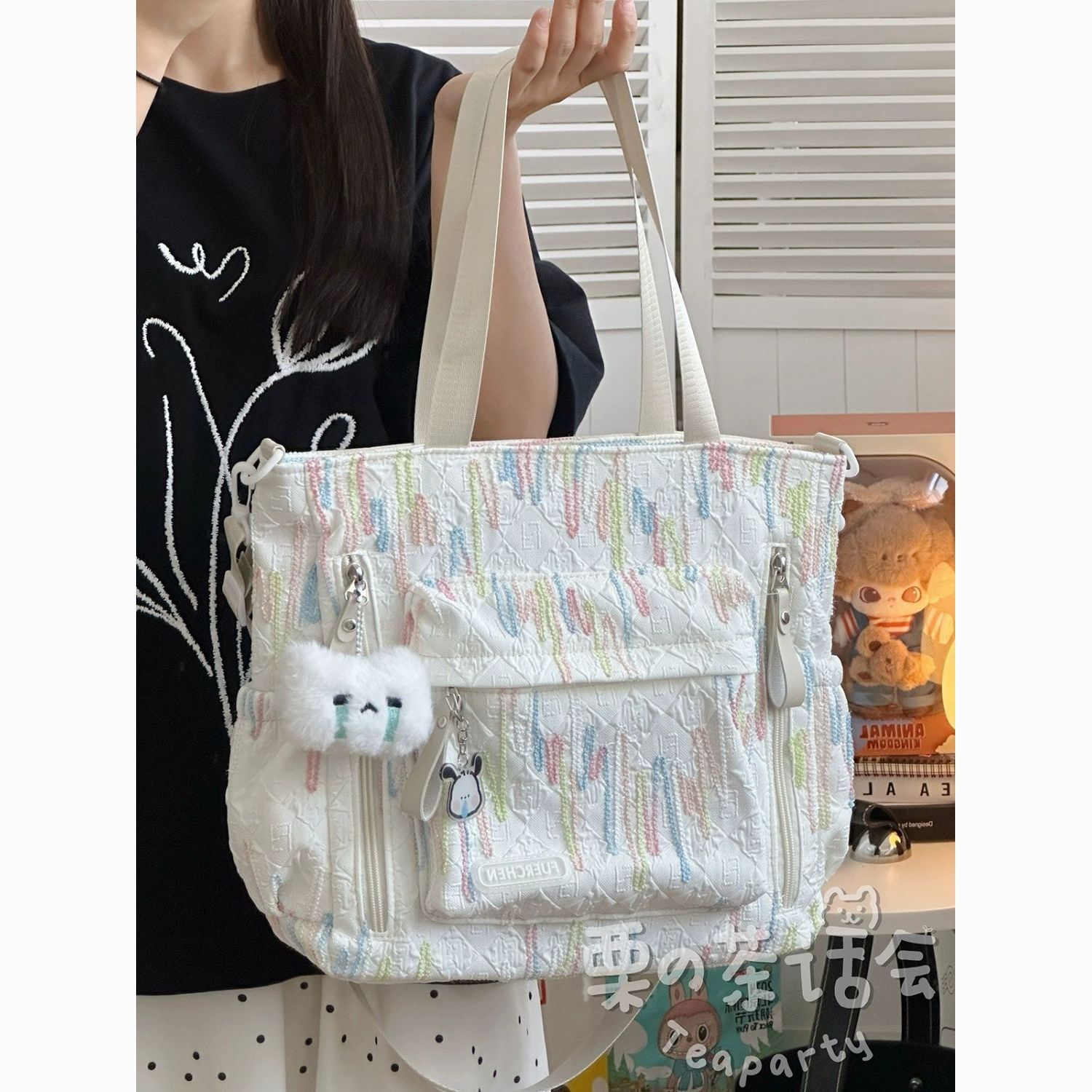 good-looking ins style cute student bag for class female tuition bag large capacity junior high school student messenger bag shoulder bag